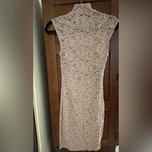 Sequined rose gold midi dress( just above knees).